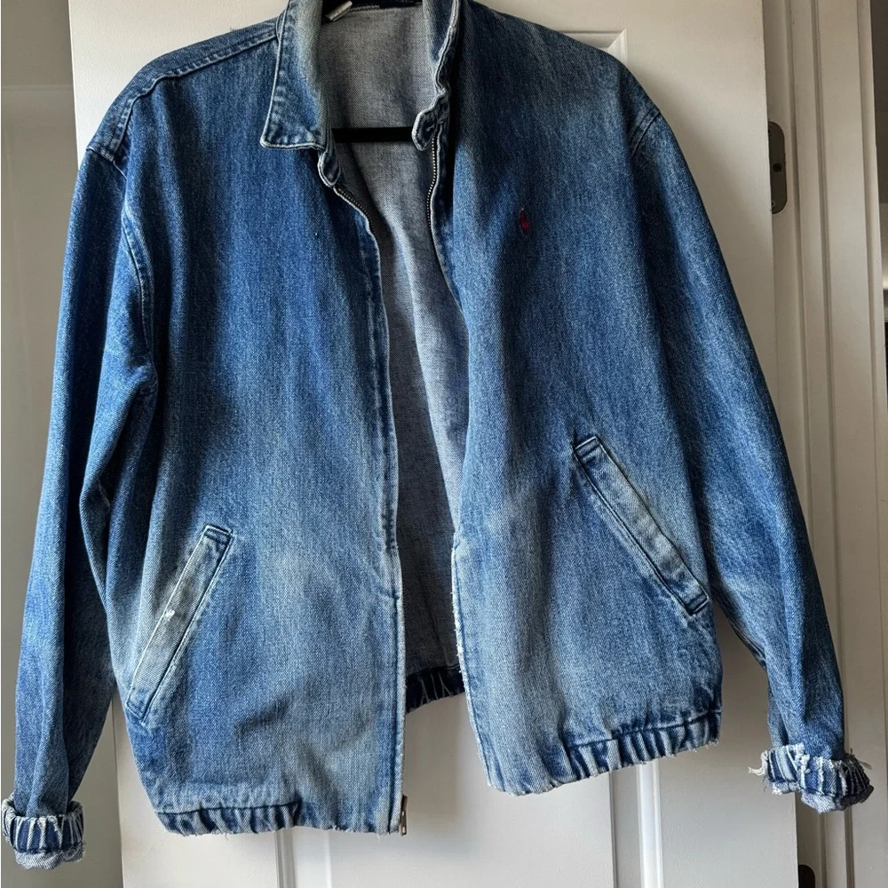 VINTAGE Polo by Ralph Lauren Denim Bomber Jacket - Picture 4 of 7